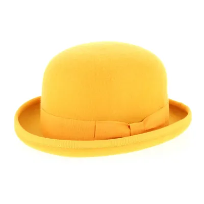 Chapeau Melon Feutre Laine Jaune - Traclet Reference : 7372 | Chapellerie Traclet