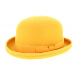 Yellow Wool Felt Bowler Hat - Traclet