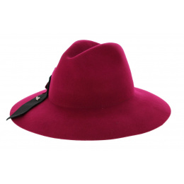 Red Cabernet Hat Red Felt Wool-Fleck Hat