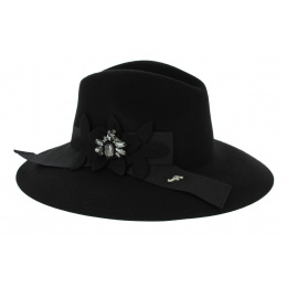 Cabernet Black Wool Felt Hat - Flechet