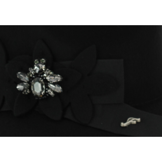 Cabernet Black Wool Felt Hat - Flechet