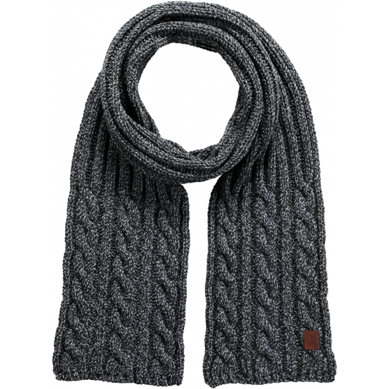 Black and Gray Acrylic Twister Scarf - Barts