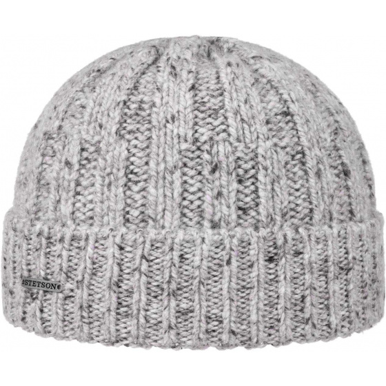 Grey Crest Hill Cashmere Beanie