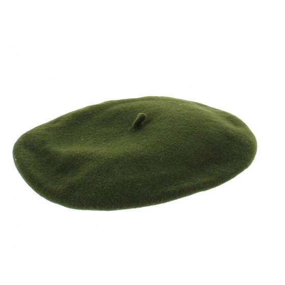 Basque beret Fina Wool Olive Green - Elosegui