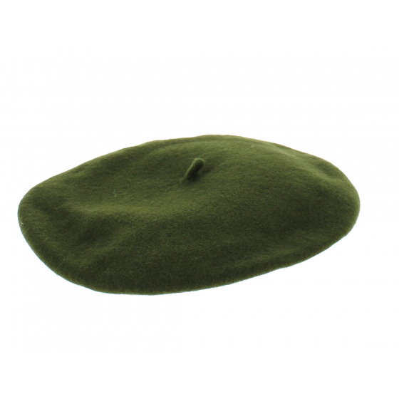 Olive Green Fine Wool Basque Beret - Elosegui