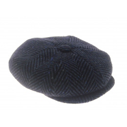 Blue Herringbone Irish Newsboy Cap - Jonathan Richard