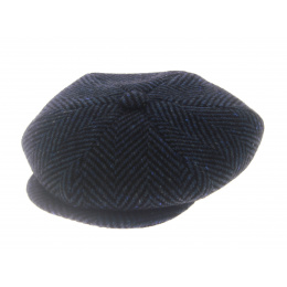 Blue Herringbone Irish Newsboy Cap - Jonathan Richard