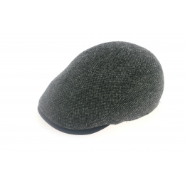 Grey and Black Chambon Flat Cap - Traclet
