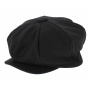 Bessat Black Wool Newsboy Cap-Traclet