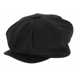 Bessat Black Wool Newsboy Cap-Traclet