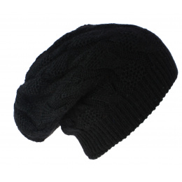 Flat Beanie Abigail Angora Black - Traclet