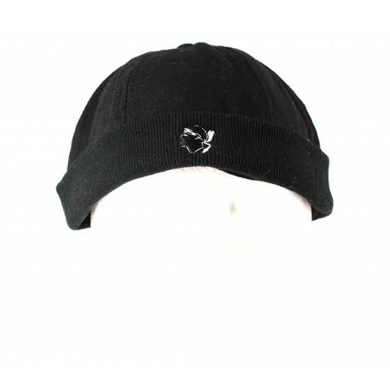 Corsica Black Cotton Sailor Cap - Traclet