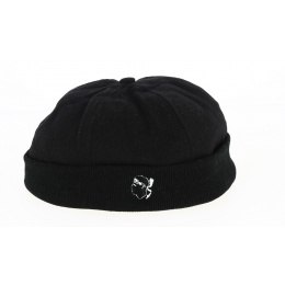 Corsica Black Cotton Sailor Cap - Traclet