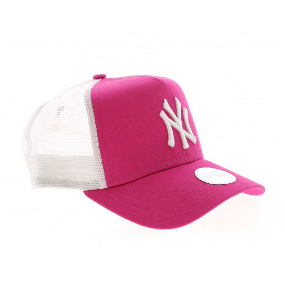 Casquette New York Yankees Essential Trucker Rose/Blanc- New Era