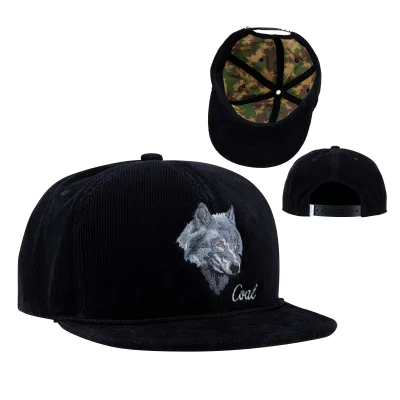 Flat Visor Wolf Cap - The Wilderness - Coal Reference: 8817 | Traclet Hat Shop