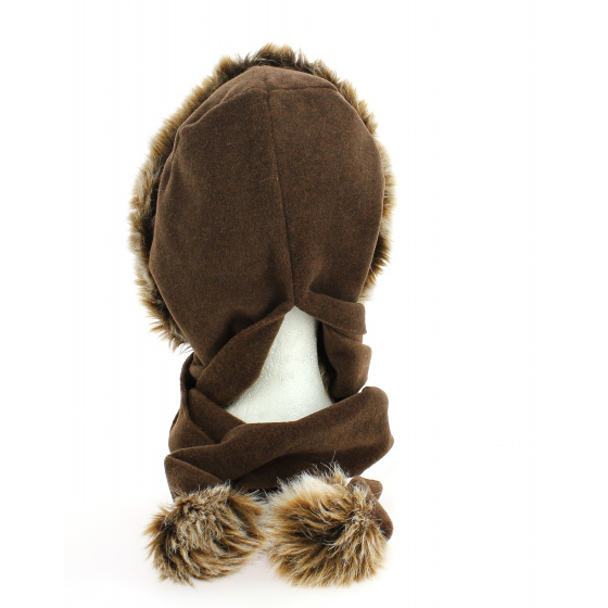 Brown Fleece Hood - Traclet Brown Fleece Hood - Traclet
