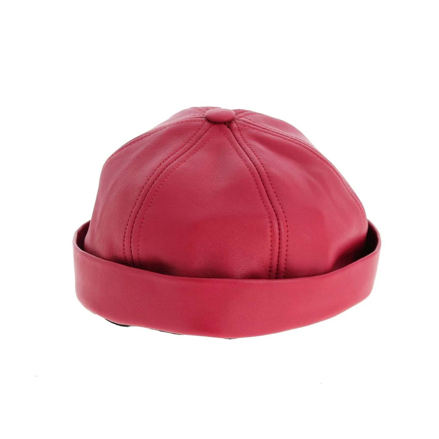 Bonnet Docker Biker Rouge en Cuir- Aussie Apparel  Reference : 8850 | Chapellerie Traclet