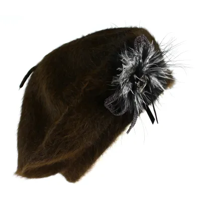 Béret Angora Charme Marron- TRACLET Reference : 8857 | Chapellerie Traclet