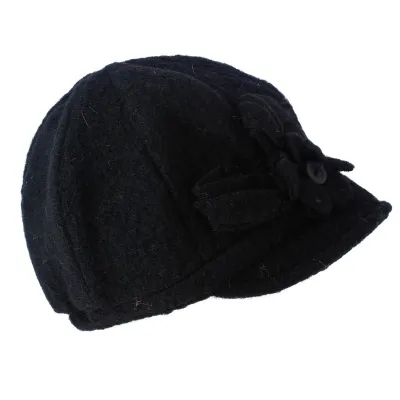 Black Boiled Wool Neima Cap - Traclet Reference: 8862 | Traclet Hat Shop