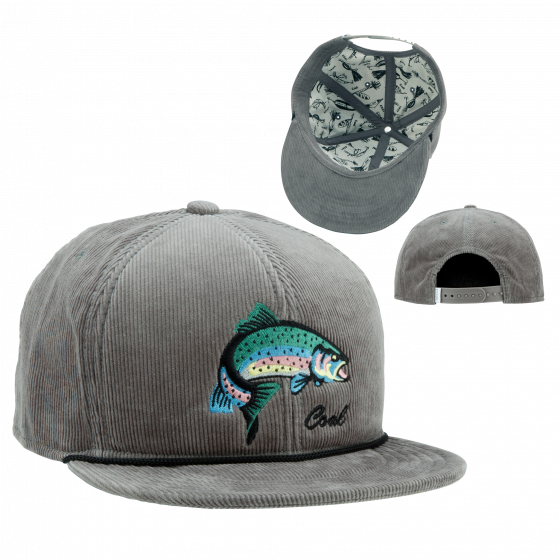 The Wilderness Fish Flat Visor Cap - Coal