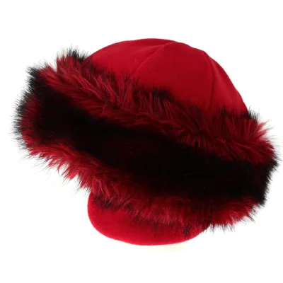 Chamonix Dark Red Fur Toque - Traclet Reference: 8874 | Chapellerie Traclet