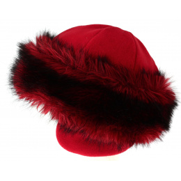 Chamonix Dark Red Fur Toque - Traclet