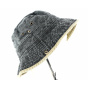 Two-Tone Cotton Bucket Hat Anthracite/Beige - Traclet