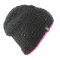 Basic reversible beanie in fuchsia and white