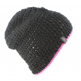 Basic reversible fuchsia and white beanie