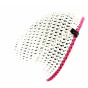 Basic reversible fuchsia and white beanie