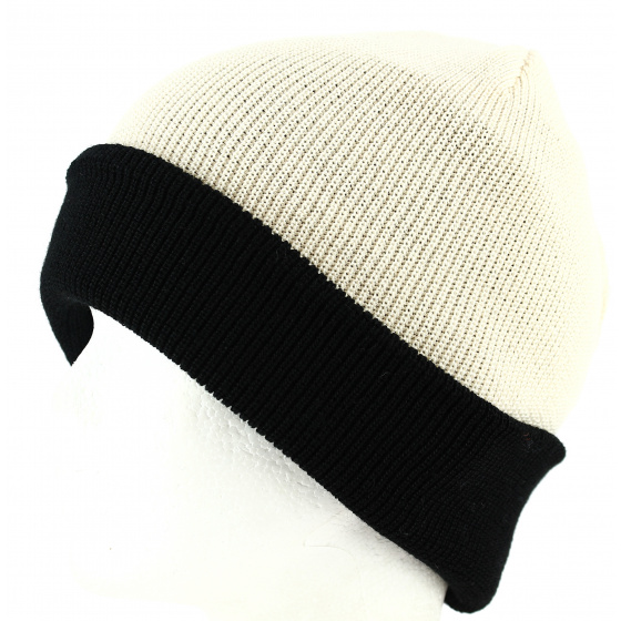 Black Wool-Lined Cuffed Beanie - Traclet by Marone