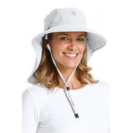 Coolibar White Neck Cover Hat