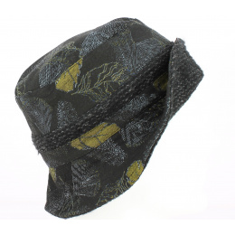 Black Cotton Bob Pertse with Anise Leaf Print- Traclet
