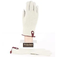 Seville Wool & Cashmere Touch Screen Gloves Cream/Burgundy - Traclet Reference: 8912 | Chapellerie Traclet