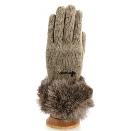 Pyrop Rabbit Fur Gloves Taupe- Herman 
