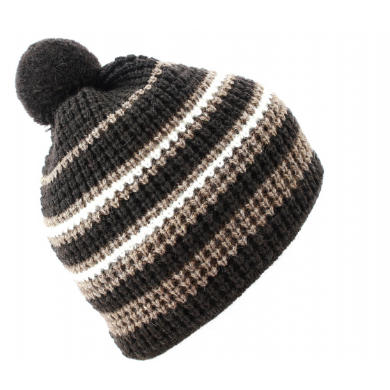 Brown Pompom Beanie - Stetson