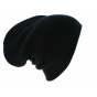 Black Acrylic Long Beanie