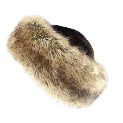 Nastasia Toque Leather & Faux Fox Fur Brown - Traclet Reference: 8937 | Chapellerie Traclet