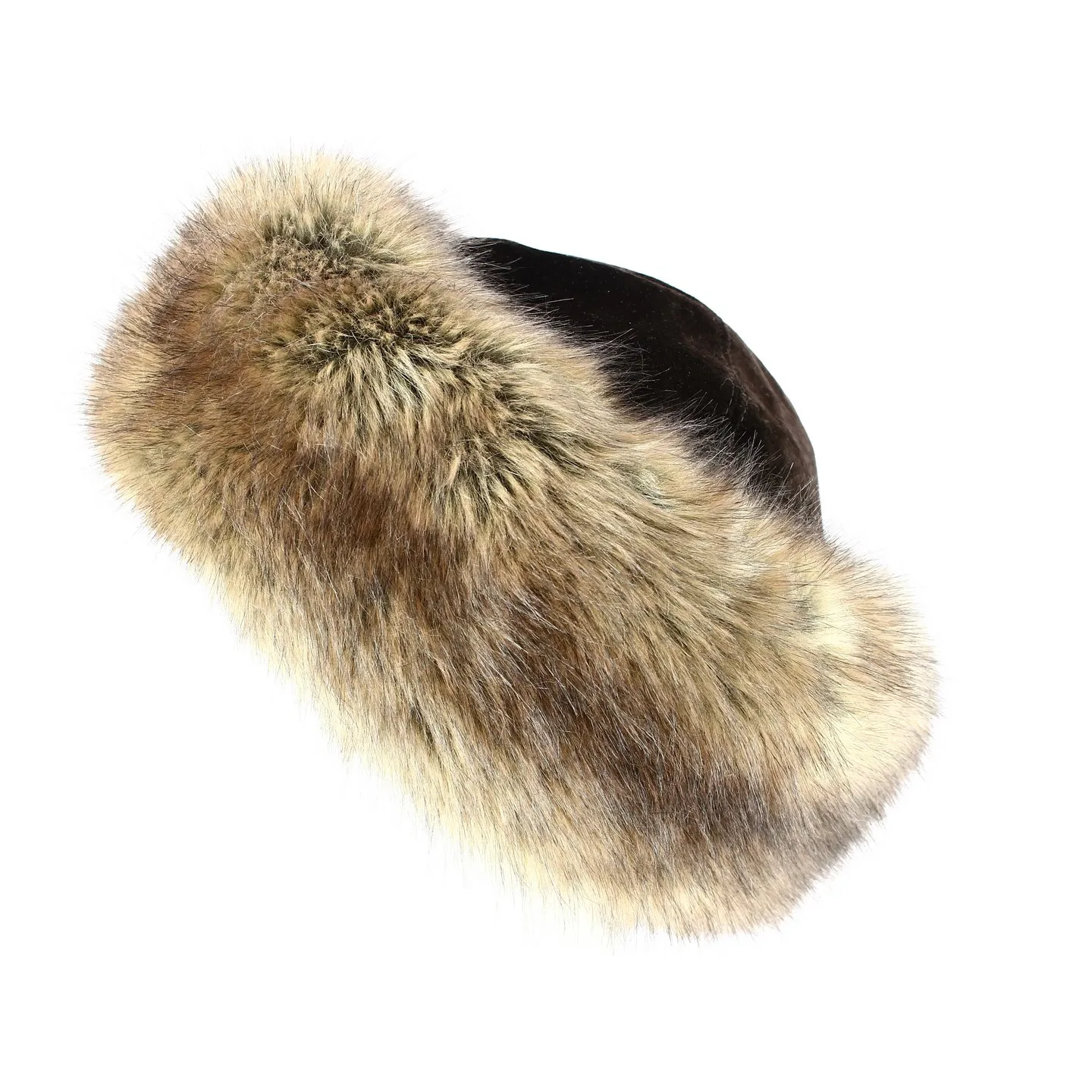 Toque Nastasia Cuir & Fausse Fourrure Renard Marron- Traclet Reference : 8937 | Chapellerie Traclet