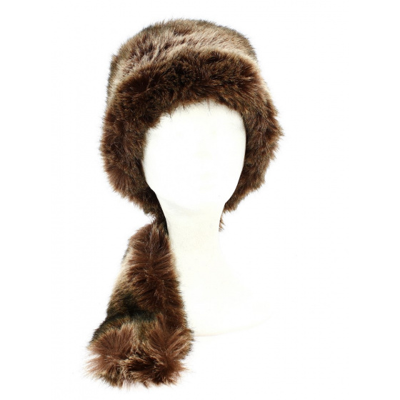 Brown Faux Fur Davy Crockett Cap - Traclet