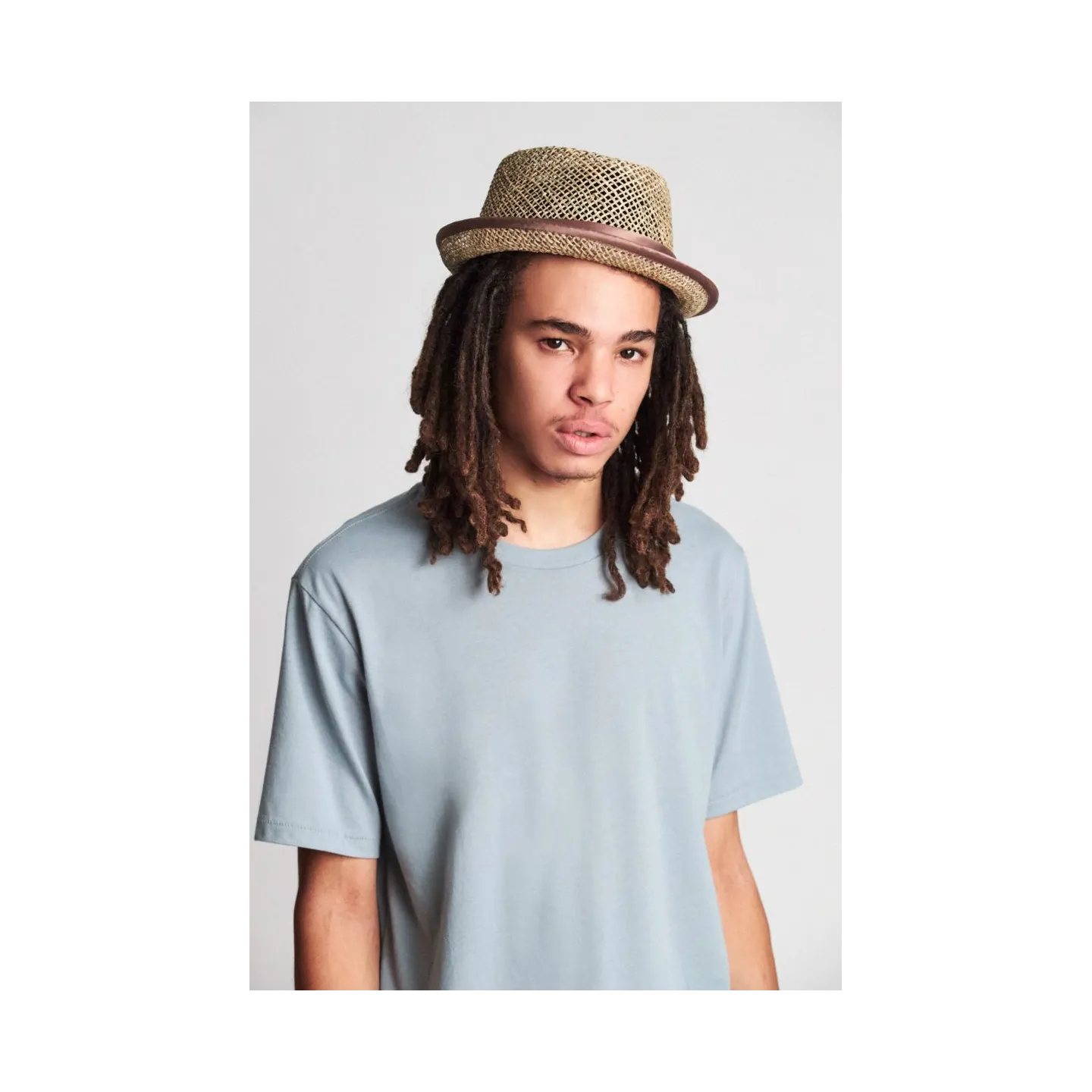 Chapeau PorkPie Stout Paille Papier - Brixton Reference : 1998 | Chapellerie Traclet