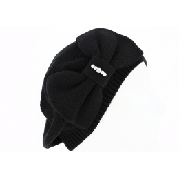 Bella Cotton Summer Beret Black - BeBeret