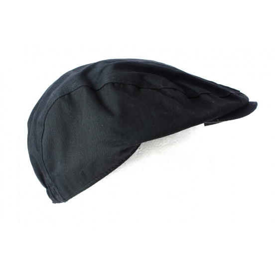 Black Cotton Plasterer's Flat Cap - Result Headwear
