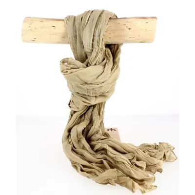 Beige Cotton Twisted Cheche - Traclet Reference: 8952 | Traclet Hat Shop