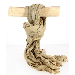 Beige Cotton Twisted Cheche - Traclet