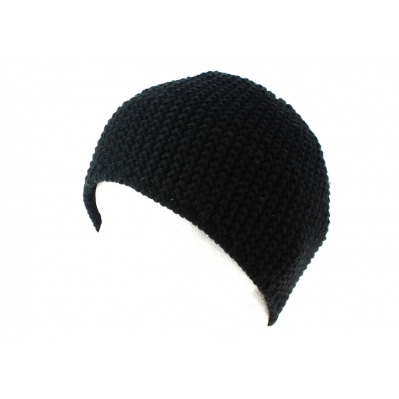 Short Black Picard Beanie-Keyone