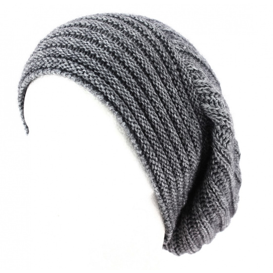 Bonnet Long Whistler Laine & Mohair Gris- Traclet