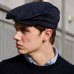 Cotton Flat Cap Black- Result Headwear
