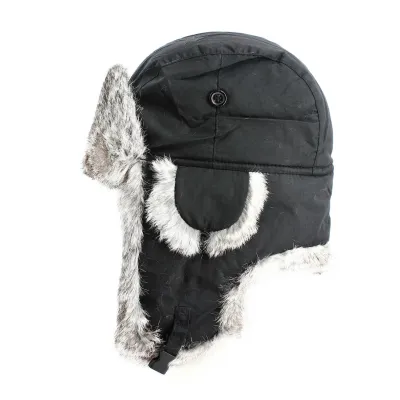 Chapka Fourrure Lapin Noire & Grise- Traclet  Reference : 8995 | Chapellerie Traclet