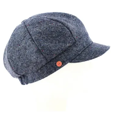 Coco Blue Tweed Newsboy Cap - Mayser Reference: 9005 | Traclet Hat Shop